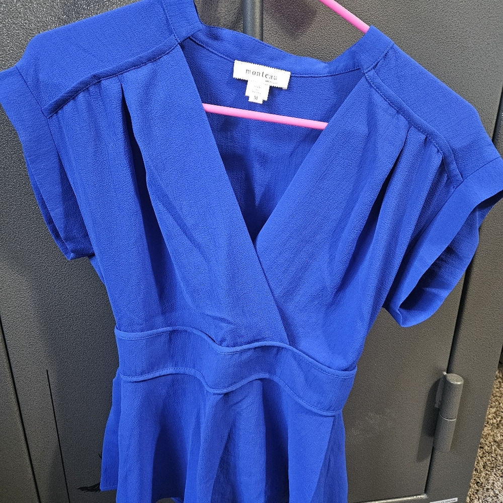 Monteau Women's Blouse Medium Blue